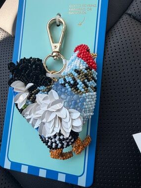 Piperk K Beaded Chicken Keychain/ Bag Charm